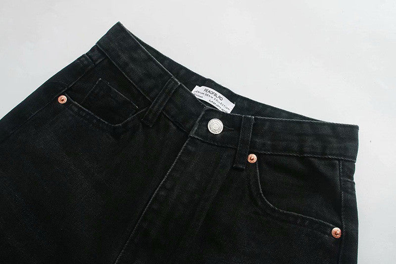European And American Fashion All-match Wide-leg High-waist Jeans