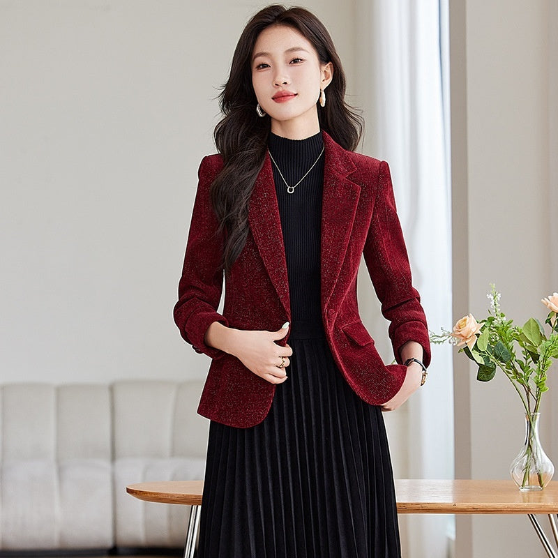 Women's Long Sleeve Professional Blazer – Formal Business Suit Jacket for Office & Workwear