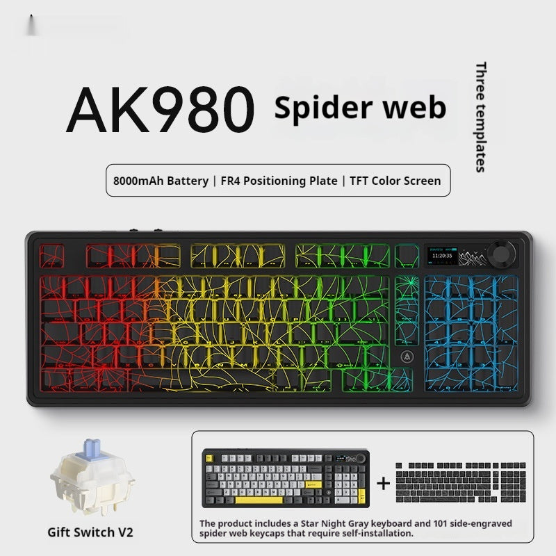 Office Computer Bluetooth Keyboard Game Side Three-mode Wireless