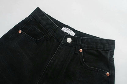 European And American Fashion All-match Wide-leg High-waist Jeans