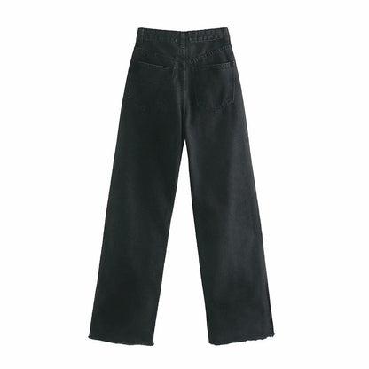 European And American Fashion All-match Wide-leg High-waist Jeans