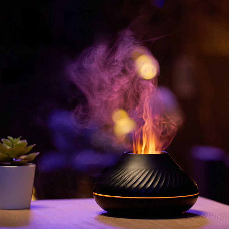 130ml RGB Flame Aroma Diffuser – 3D Colorful Flame Humidifier with Fire Volcano Effect