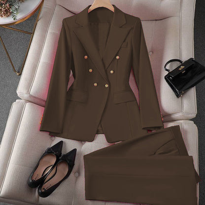 Korean Casual Design Blouse Trouser Suit