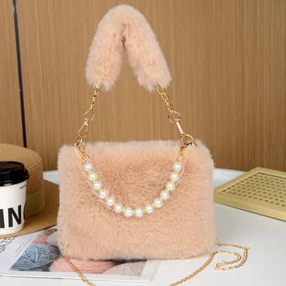 Fashion Plush Bag Chain Crossbody Bag
