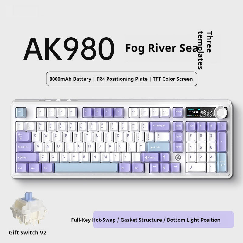 Office Computer Bluetooth Keyboard Game Side Three-mode Wireless