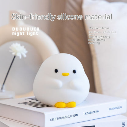 Cartoon Duck LED Night Light – Silicone USB Rechargeable Touch Lamp for Kids’ Bedroom