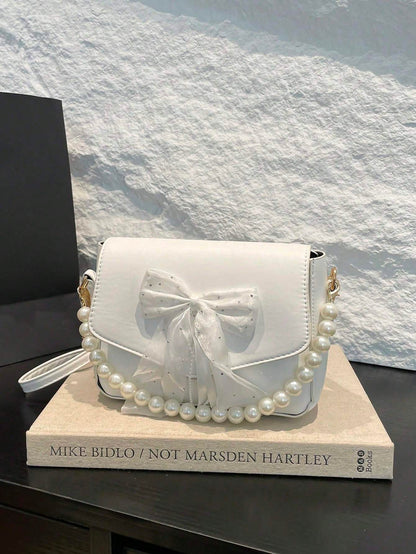 Bowknot Lace Pearl Handbag Fashion Bag Women's Shoulder Crossbody Bag