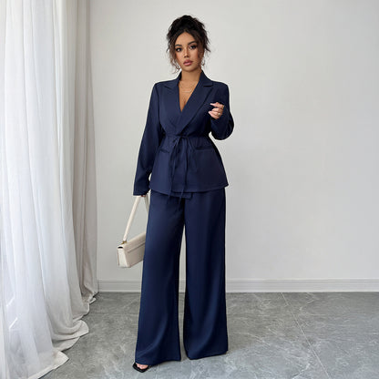 Coat Straight-leg Pants Two-piece Suit Women's Clothing