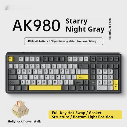 Office Computer Bluetooth Keyboard Game Side Three-mode Wireless