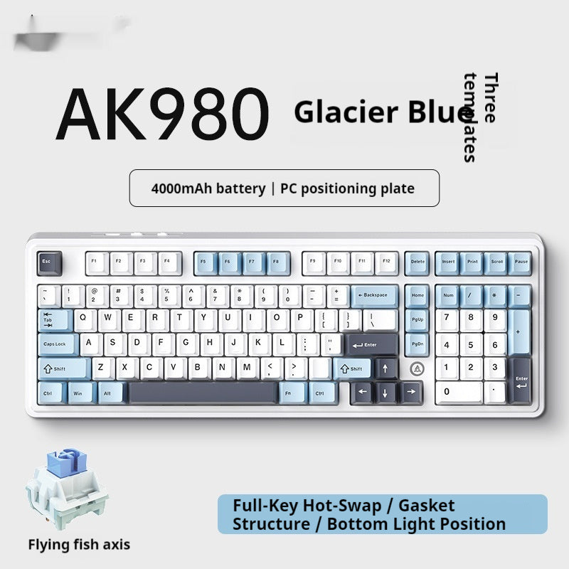 Office Computer Bluetooth Keyboard Game Side Three-mode Wireless