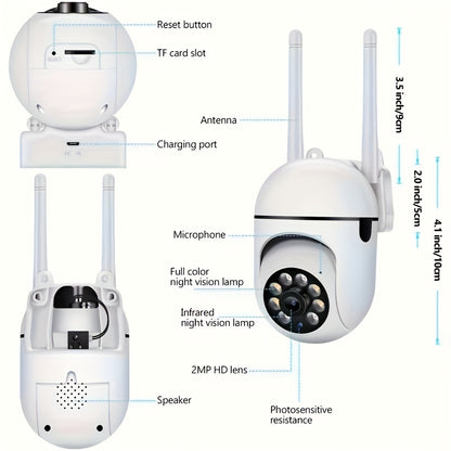 360  Wireless Camera Outdoor WiFi Night Vision Cam HD 1080P Home Security System