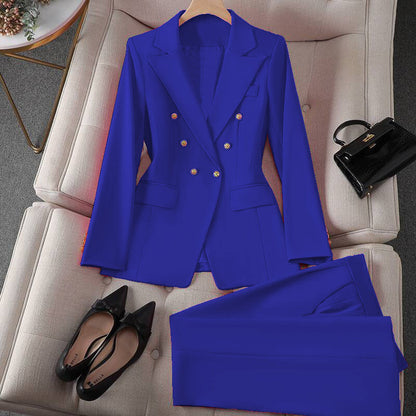 Korean Casual Design Blouse Trouser Suit
