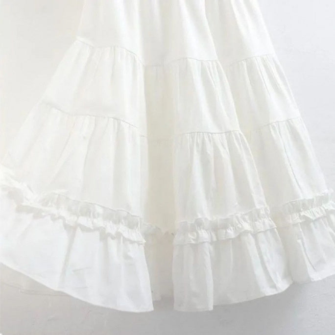 New Cute Slim-fit Pleated Umbrella Skirt Tiered Skirt