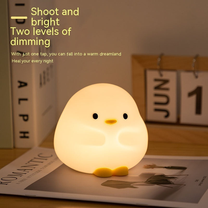 Cartoon Duck LED Night Light – Silicone USB Rechargeable Touch Lamp for Kids’ Bedroom