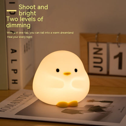 Cartoon Duck LED Night Light – Silicone USB Rechargeable Touch Lamp for Kids’ Bedroom