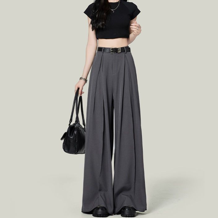 Gray Suit Pants For Women Spring And Autumn New High Waist