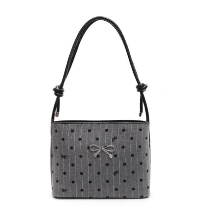 Canvas Polka Dot Fashion Shoulder Bow Crossbody Bag