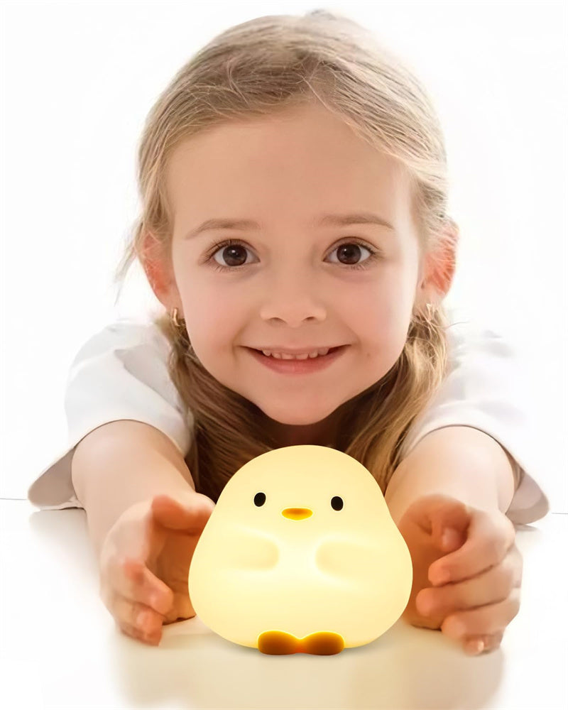 Cartoon Duck LED Night Light – Silicone USB Rechargeable Touch Lamp for Kids’ Bedroom