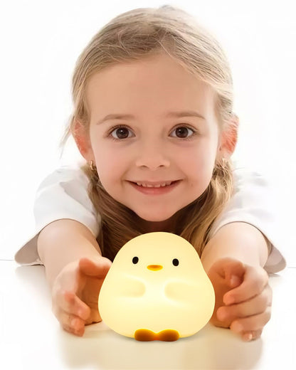 Cartoon Duck LED Night Light – Silicone USB Rechargeable Touch Lamp for Kids’ Bedroom