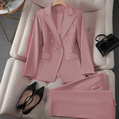 Korean Casual Design Blouse Trouser Suit