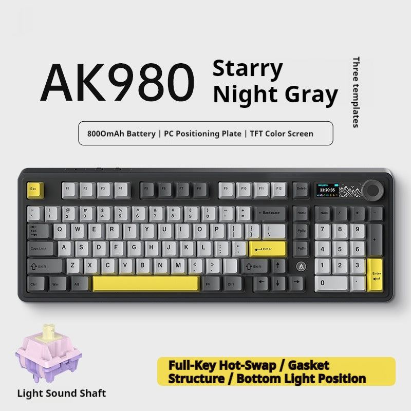 Office Computer Bluetooth Keyboard Game Side Three-mode Wireless