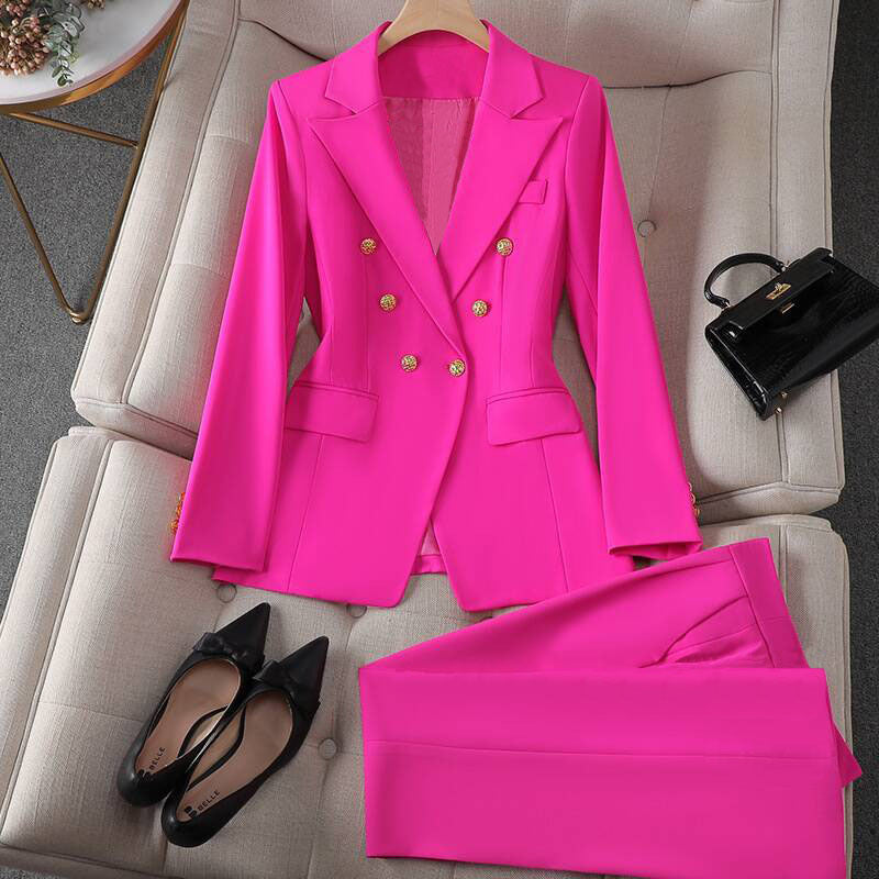 Korean Casual Design Blouse Trouser Suit