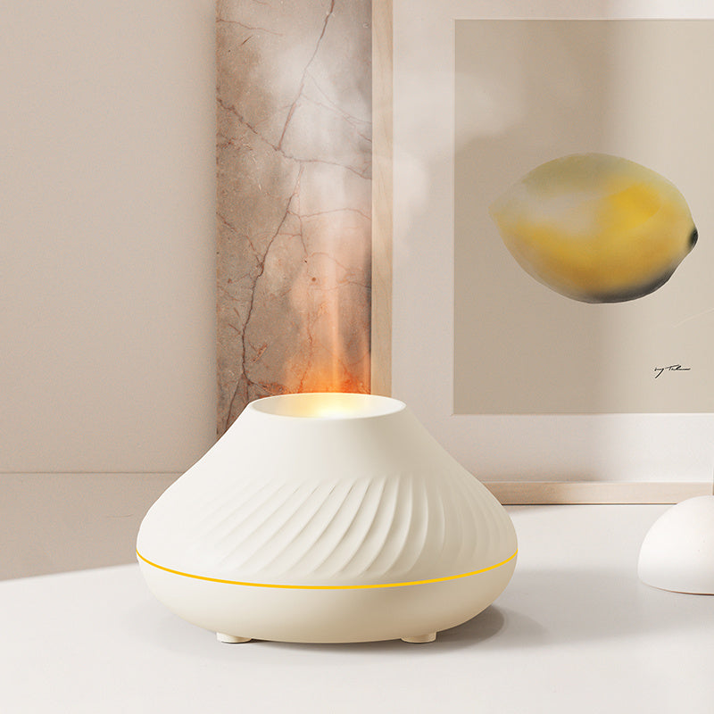 130ml RGB Flame Aroma Diffuser – 3D Colorful Flame Humidifier with Fire Volcano Effect
