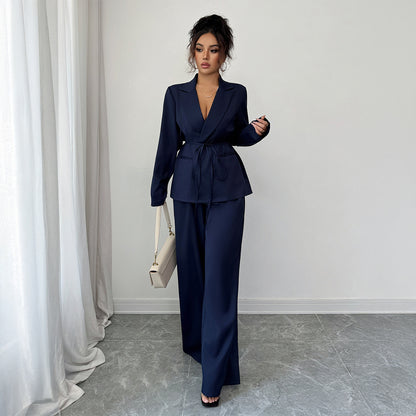 Coat Straight-leg Pants Two-piece Suit Women's Clothing