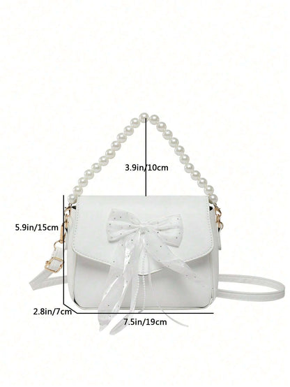 Bowknot Lace Pearl Handbag Fashion Bag Women's Shoulder Crossbody Bag